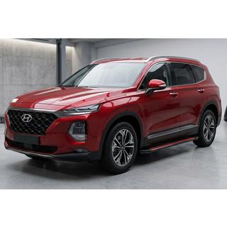 Боковые Подножки Maya Red (2 шт., Алюминий) Hyundai Santa Fe 4 2018-2023 гг. фото 1