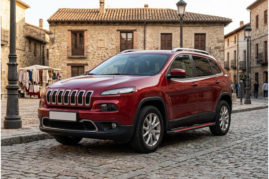 Jeep Cherokee KL 2013- гг. Боковые Подножки Maya Red (2 шт., Алюминий) Фото 1