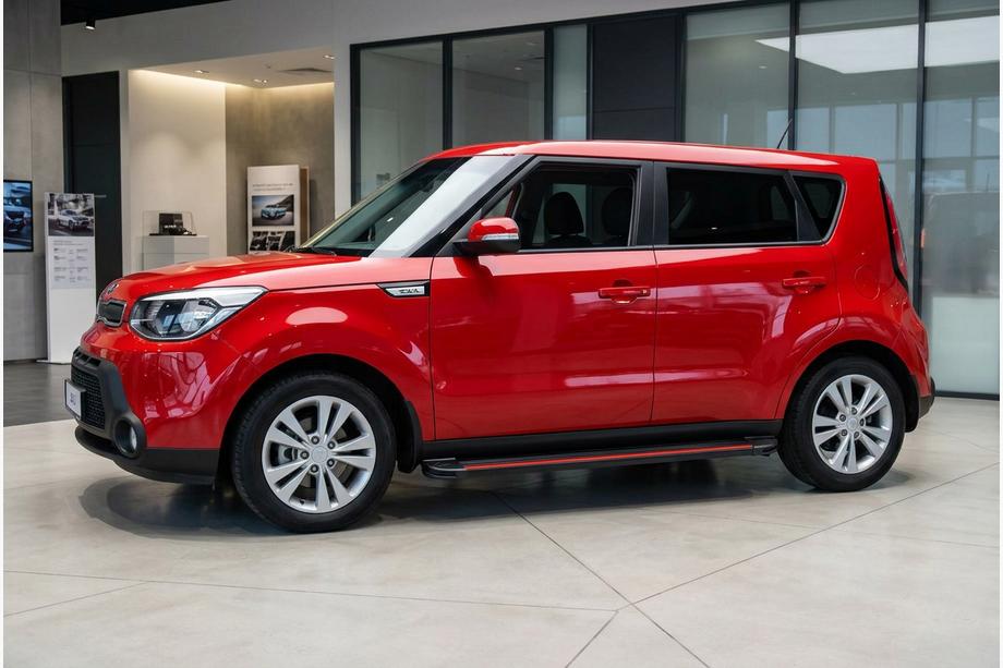 Kia Soul II 2013-2018 гг. Боковые Подножки Maya Red (2 шт., Алюминий) Фото 1