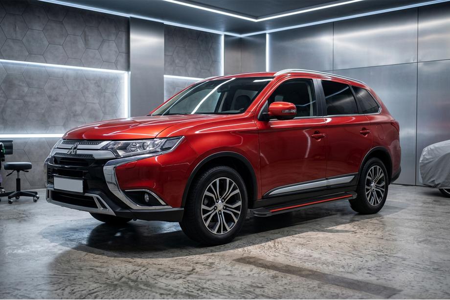 Mitsubishi Outlander 2012-2021 гг. Боковые Подножки Maya Red (2 шт., Алюминий) Фото 1