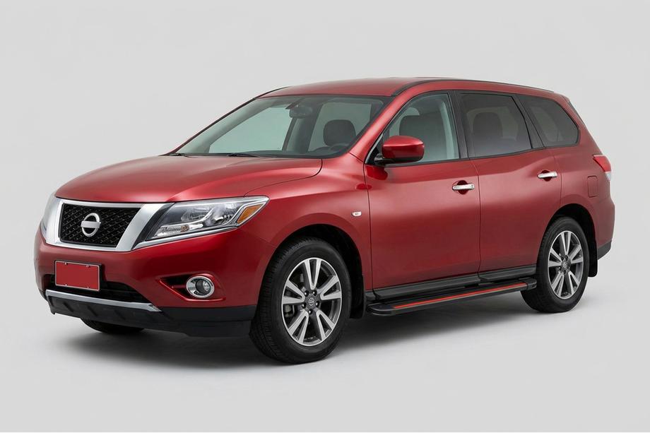 Nissan Pathfinder R52 2012-2021 гг. Боковые Подножки Maya Red (2 шт., Алюминий) Фото 1