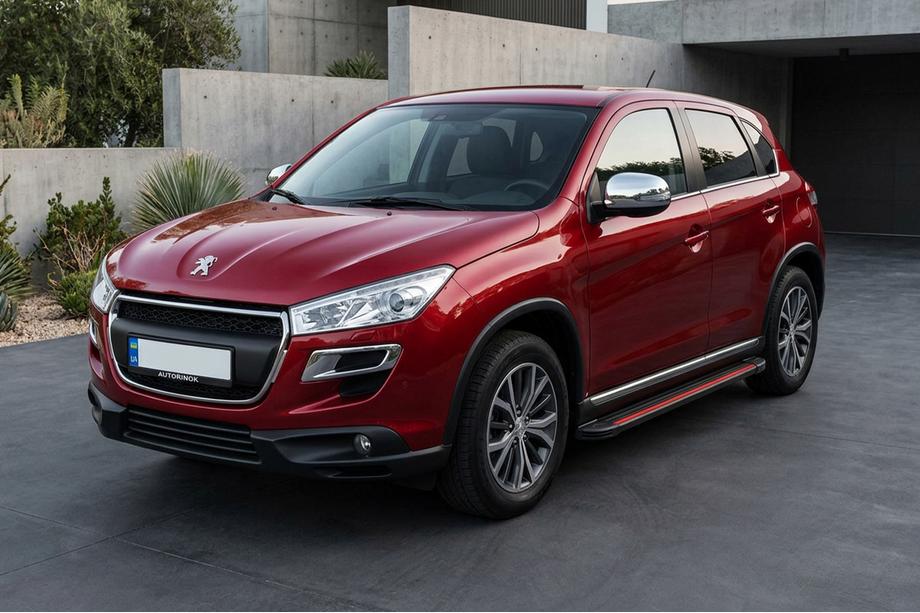 Peugeot 4008 2012-2017 гг. Боковые Подножки Maya Red (2 шт., Алюминий) Image