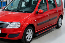 Renault Logan MCV 2005-2013 гг. Боковые Подножки Maya Red (2 шт., Алюминий) фото 3