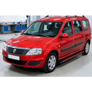 Боковые Подножки Maya Red (2 шт., Алюминий) Renault Logan MCV 2005-2013 гг. фото 1