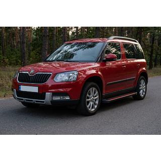 Боковые Подножки Maya Red (2 шт., Алюминий) Skoda Yeti 2009-2017 гг. фото 1