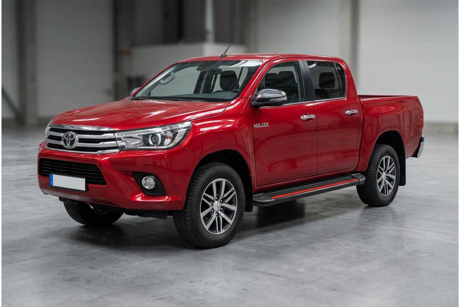 Toyota Hilux 2015- гг. Боковые Подножки Maya Red (2 шт., Алюминий) Фото 1
