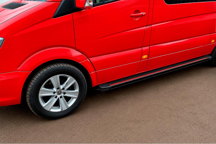 Volkswagen Crafter 2006-2016 гг. Боковые Подножки Maya Red (2 шт., Алюминий) Фото 3