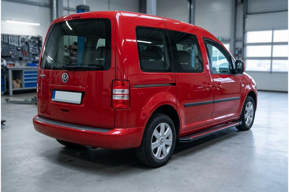 Volkswagen Caddy 2004-2010 гг. Боковые Подножки Maya Red (2 шт., Алюминий) Фото 1