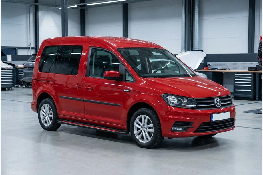 Volkswagen Caddy 2015-2020 гг. Боковые Подножки Maya Red (2 шт., Алюминий) Фото 1