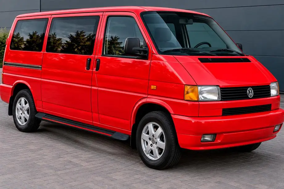 Volkswagen T4 Transporter 1990-2003 гг. Боковые Подножки Maya Red (2 шт., Алюминий) Фото 1
