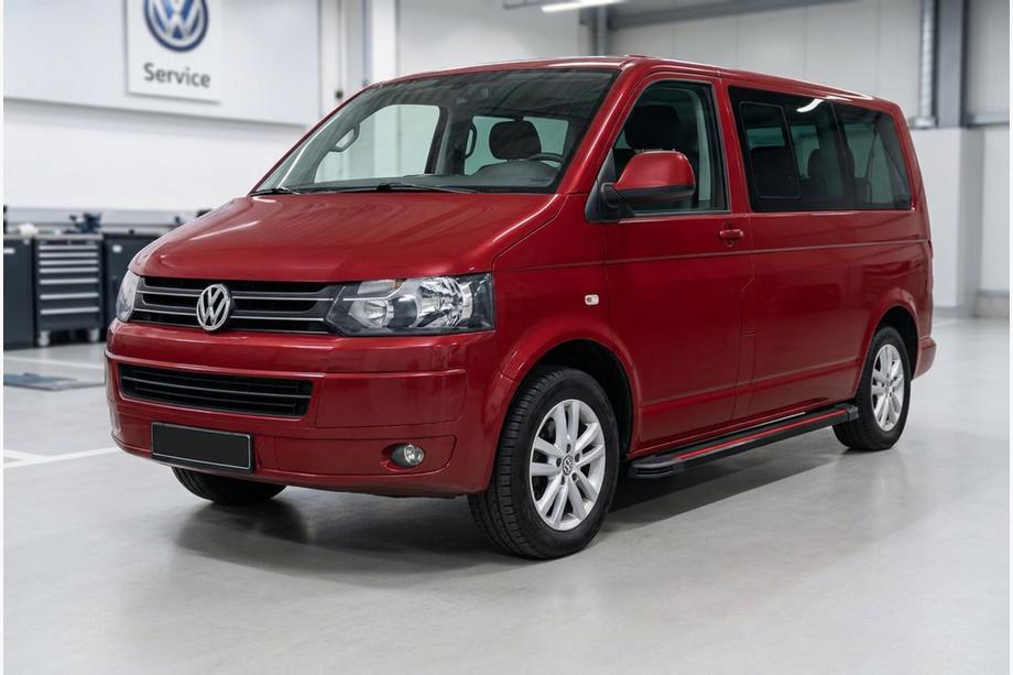 Volkswagen T5 2010-2015 гг. Боковые Подножки Maya Red (2 шт., Алюминий) Длинная База Фото 1