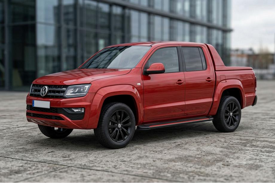 Volkswagen Amarok 2010-2022 гг. Боковые Подножки Maya Red-Black (2 шт., Алюминий) Image