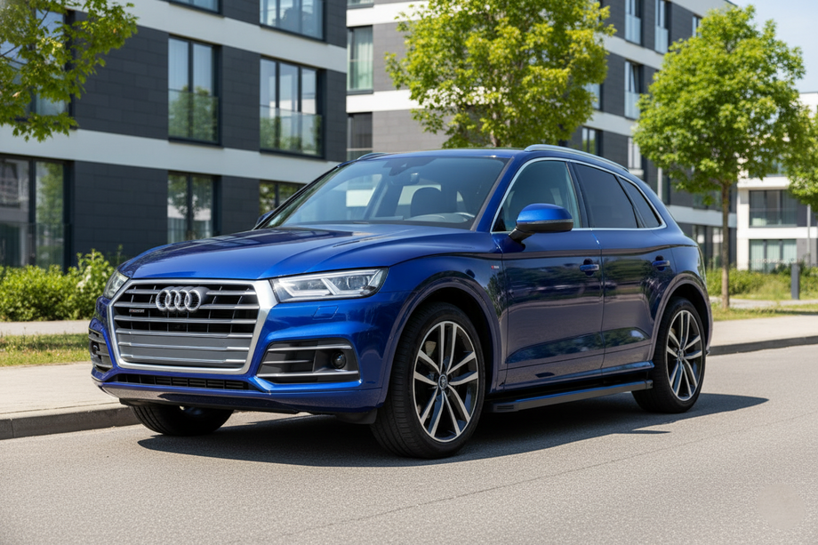 Audi Q5 2017-2025 гг. Боковые Подножки Maya Blue (2 шт., Алюминий) Image