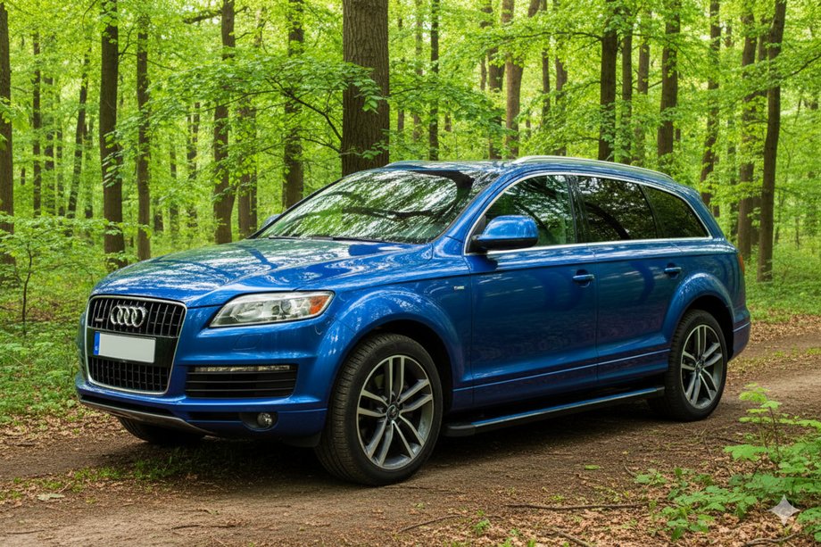 Audi Q7 2005-2015 гг. Боковые Подножки Maya Blue (2 шт., Алюминий) Фото 1