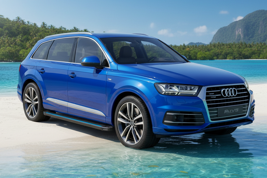 Audi Q7 2015–2026 гг. Боковые Подножки Maya Blue (2 шт., Алюминий) Image
