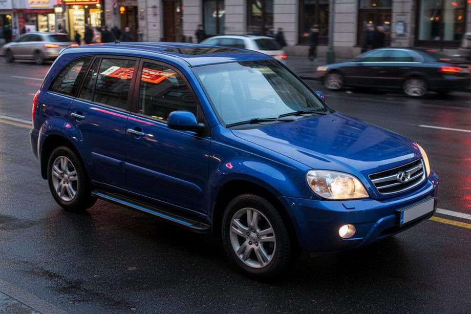 Chery Tiggo 1 2005-2016 гг. Боковые Подножки Maya Blue (2 шт., Алюминий) Фото 1