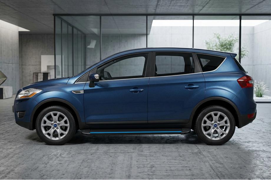 Ford Kuga 2008-2013 гг. Боковые Подножки Maya Blue (2 шт., Алюминий) Фото 1