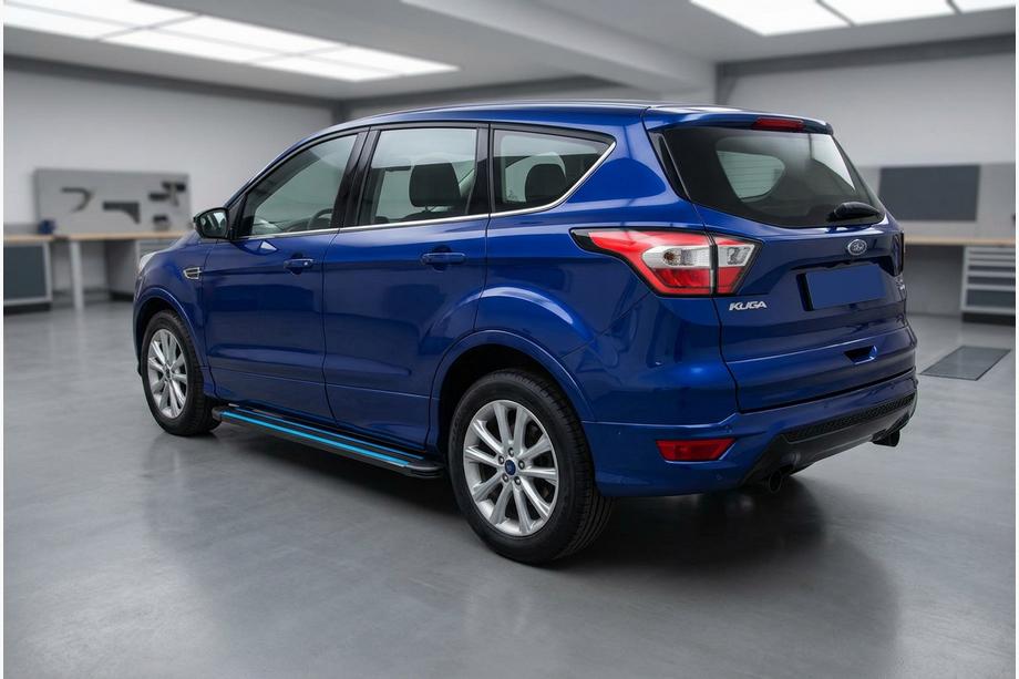 Ford Kuga/Escape 2013-2019 гг. Боковые Подножки Maya Blue (2 шт., Алюминий) Фото 1