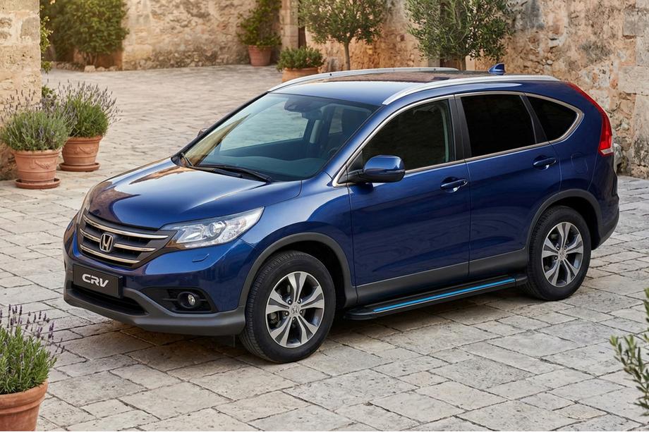 Honda CRV 2012-2016 гг. Боковые Подножки Maya Blue (2 шт., Алюминий) Фото 1
