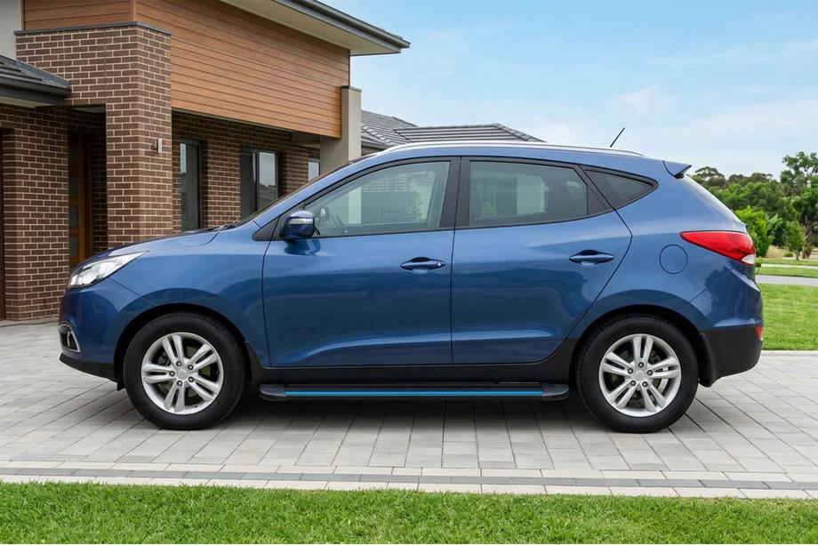 Hyundai IX-35 2010-2015 гг. Боковые Подножки Maya Blue (2 шт., Алюминий) Фото 1