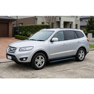 Боковые Подножки Maya Blue-Black (2 шт., Алюминий) Hyundai Santa Fe 2 2006-2012 гг. фото 1