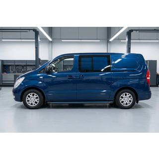 Боковые Подножки Maya Blue (2 шт., Алюминий) Hyundai H300, H1, Starex 2008-2020 гг. фото 1