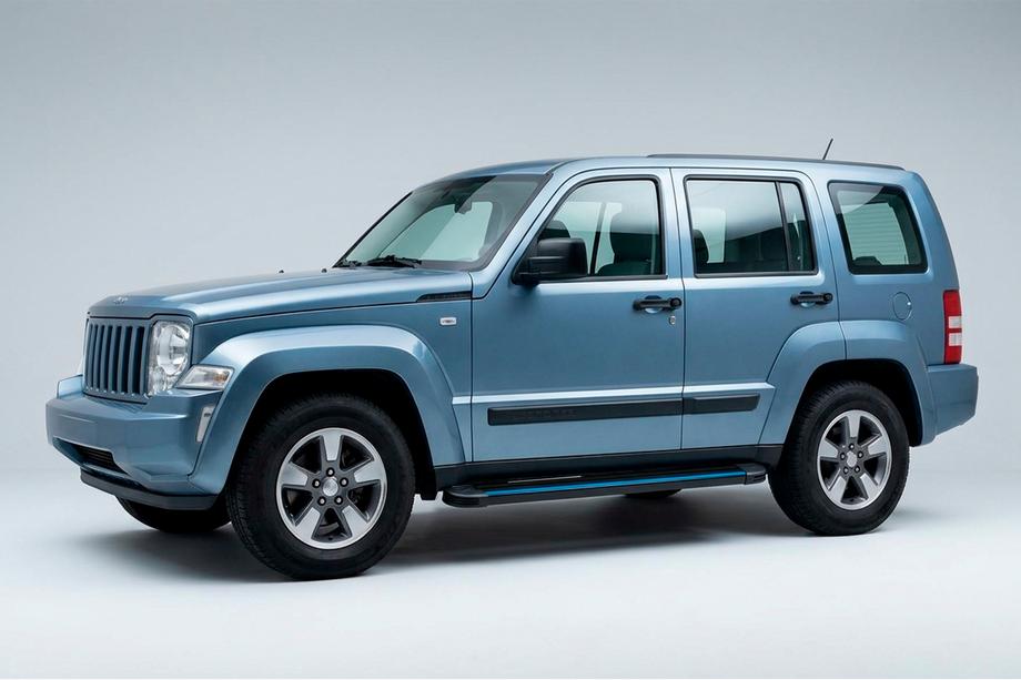 Jeep Cherokee/Liberty 2007-2013 гг. Боковые Подножки Maya Blue (2 шт., Алюминий) Фото 1