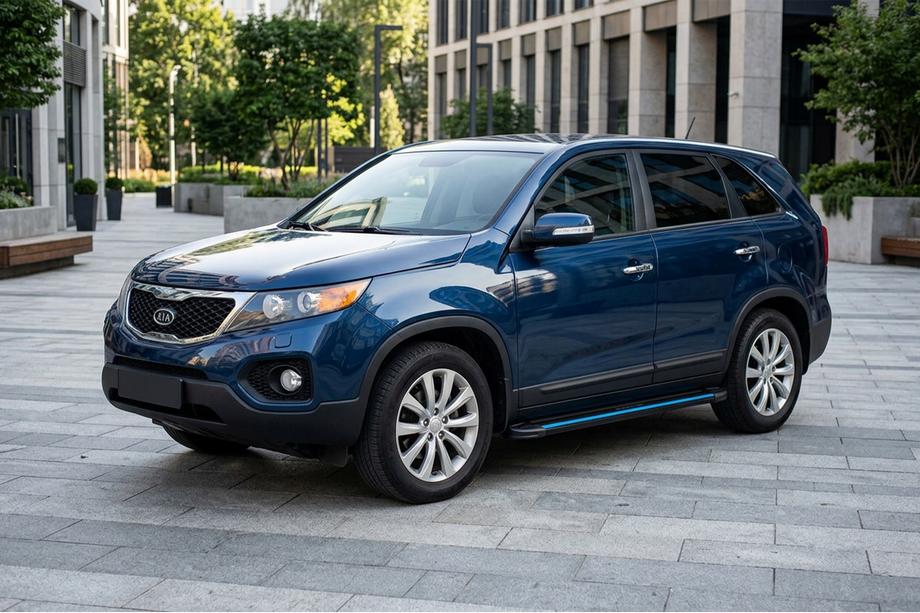 Kia Sorento II XM 2009-2014 гг. Боковые Подножки Maya Blue (2 шт., Алюминий) 2013-2016 Image