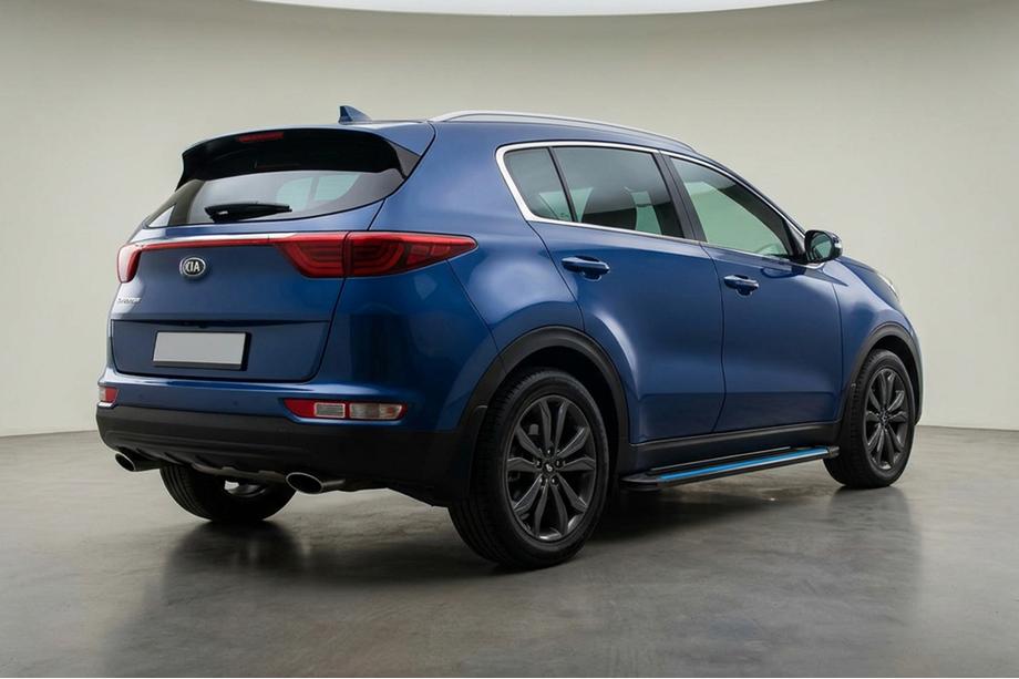 Kia Sportage 2015-2021 гг. Боковые Подножки Maya Blue (2 шт., Алюминий) Фото 1