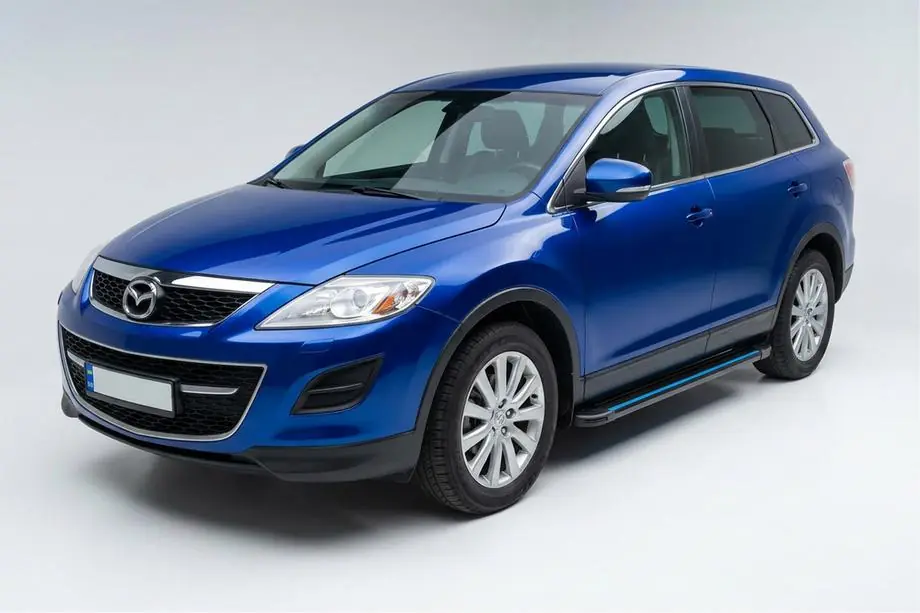 Mazda CX-9 2007-2016 гг. Боковые Подножки Maya Blue (2 шт., Алюминий) Image