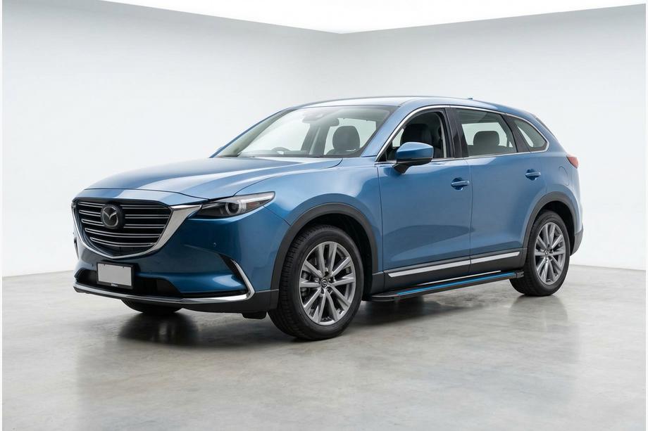 Mazda CX-9 2017- гг. Боковые Подножки Maya Blue (2 шт., Алюминий) Image