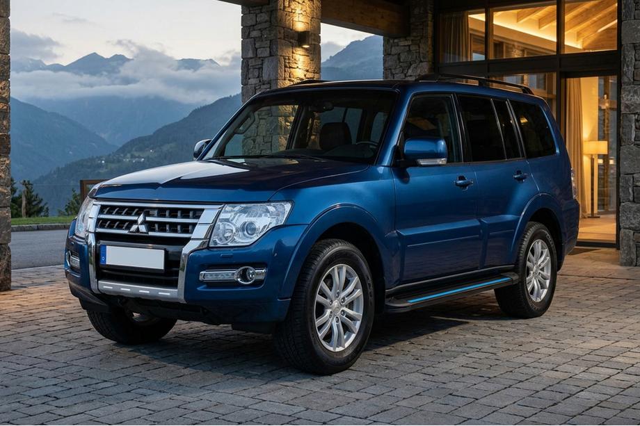 Mitsubishi Pajero Wagon IV 2006-2021 гг. Боковые Подножки Maya Blue (2 шт., Алюминий) Фото 1