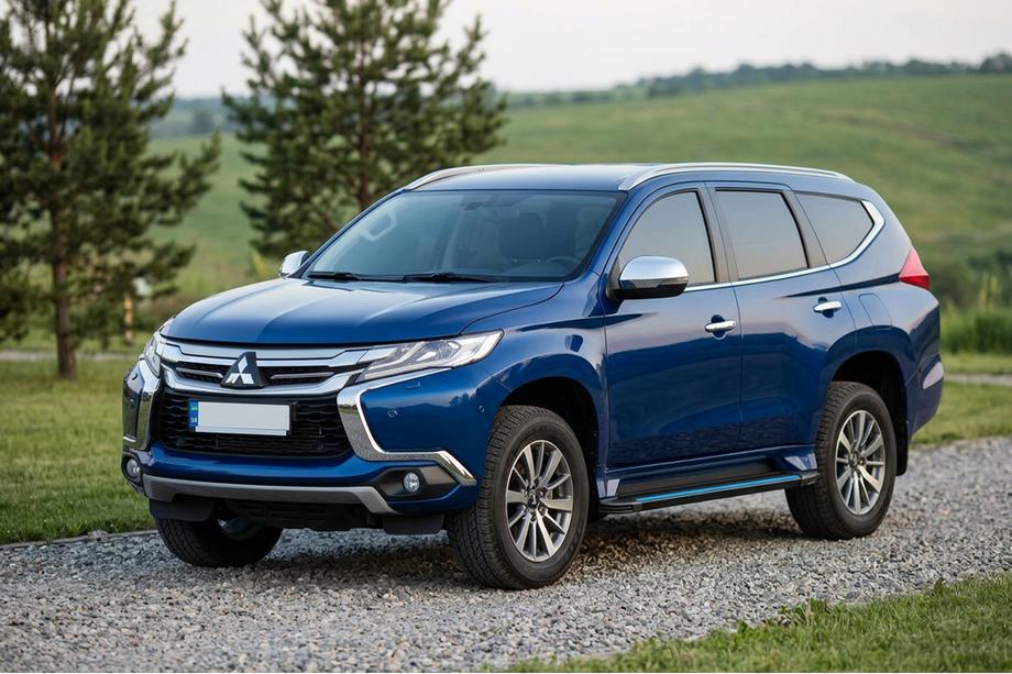 Mitsubishi Pajero Sport 2015- гг. Боковые Подножки Maya Blue (2 шт., Алюминий) Фото 1