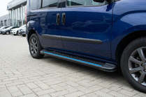 Opel Combo 2012-2018 гг. Боковые Подножки Maya Blue (2 шт., Алюминий) фото 1