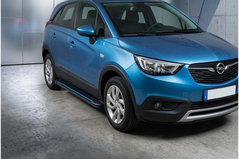 Opel Crossland X 2017-2024 гг. Боковые Подножки Maya Blue (2 шт., Алюминий) Фото 1
