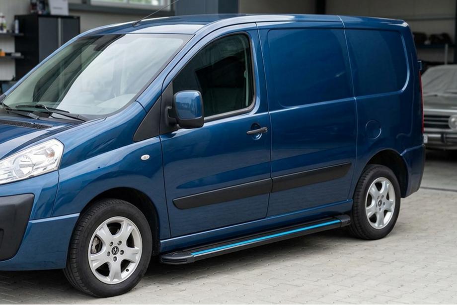 Peugeot Expert 2007-2016 гг. Боковые Подножки Maya Blue (2 шт., Алюминий) Фото 1