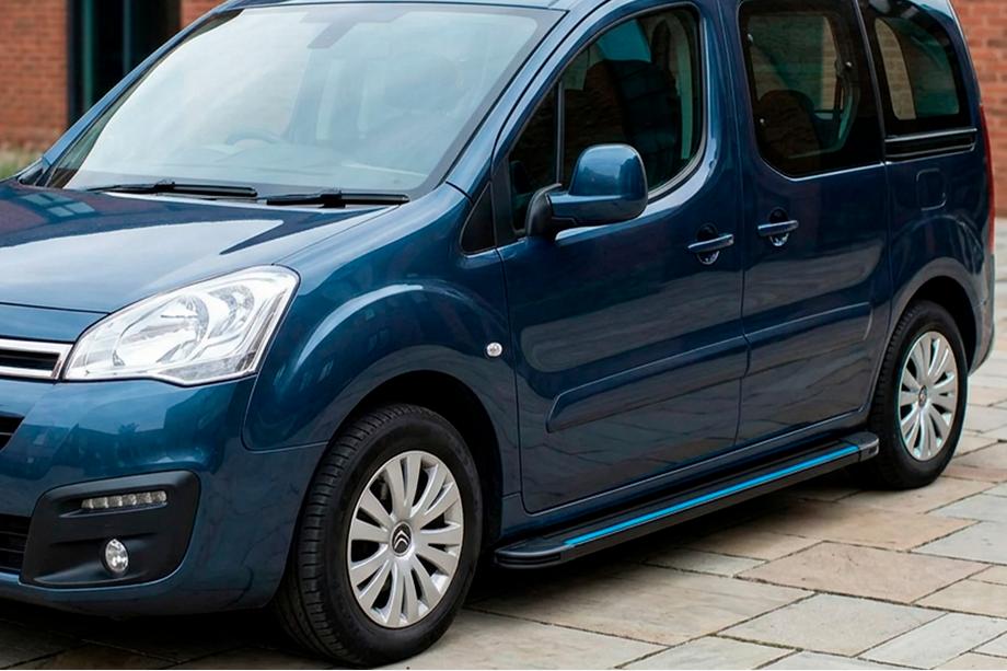 Peugeot Partner Tepee 2008-2018 гг. Боковые Подножки Maya Blue (2 шт., Алюминий) Фото 1