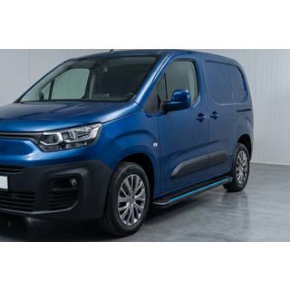 Боковые Подножки Maya Blue (2 шт., Алюминий) Peugeot Partner/Rifter 2019- гг. фото 1