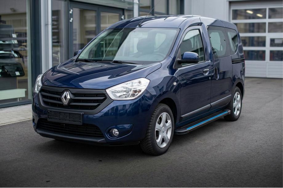 Renault Dokker 2013-2022 гг. Боковые Подножки Maya Blue (2 шт., Алюминий) Image
