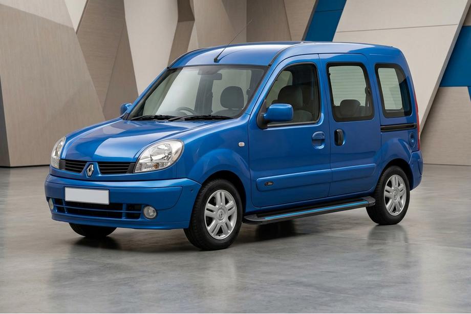 Renault Kangoo 1998-2008 гг. Боковые Подножки Maya Blue (2 шт., Алюминий) Фото 1