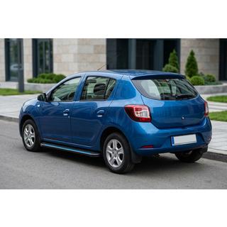 Боковые Подножки Maya Blue (2 шт., Алюминий) Renault Sandero 2013-2022 гг. фото 1
