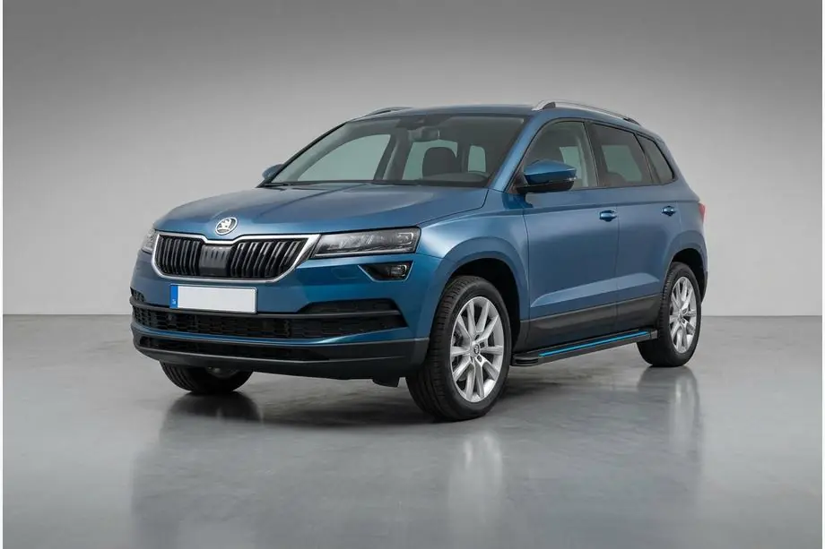 Skoda Karoq 2018- гг. Боковые Подножки Maya Blue (2 шт., Алюминий) Image