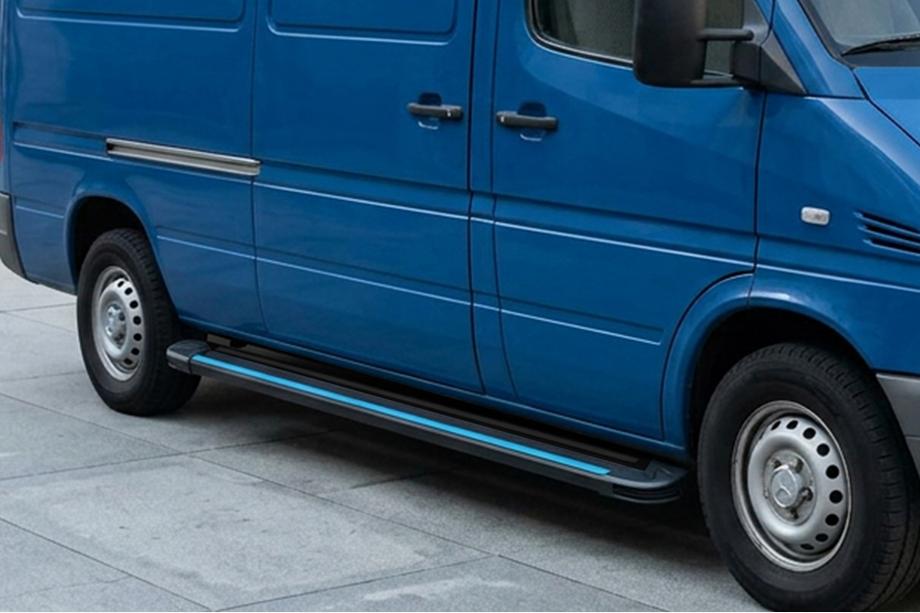 Volkswagen LT 1995-2006 гг. Боковые Подножки Maya Blue (2 шт., Алюминий) Фото 1