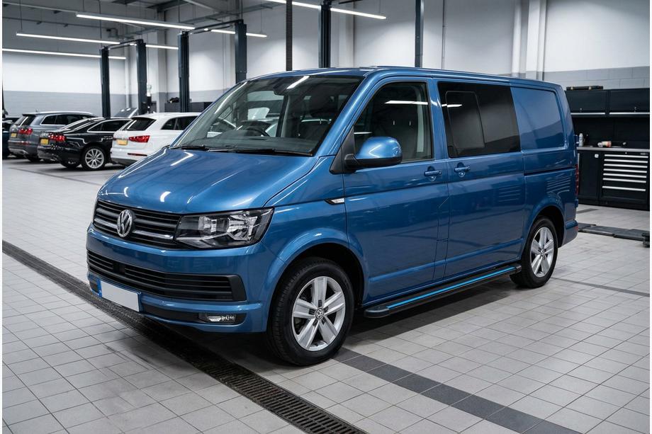 Volkswagen T6 2015-2024 гг. Боковые Подножки Maya Blue (2 шт., Алюминий) Фото 1