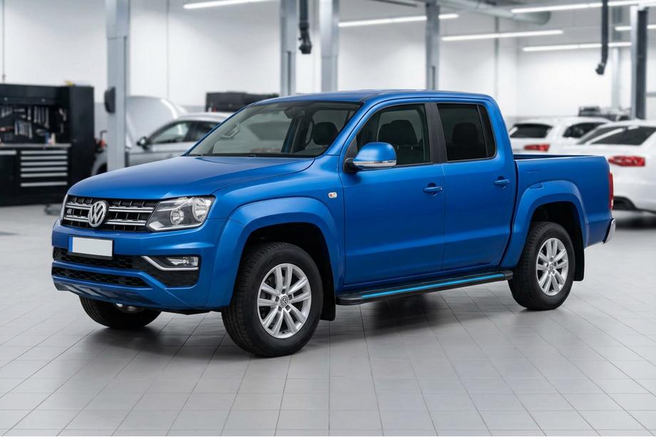 Volkswagen Amarok 2010-2022 гг. Боковые Подножки Maya Blue-Black (2 шт., Алюминий) Фото 1