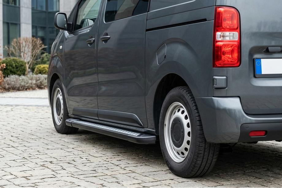 Citroen Jumpy 2007–2017 гг. Боковые пороги New Vision Black (2 шт., алюминий) Image