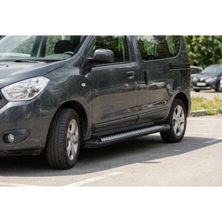 Боковые пороги New Vision Black (2 шт., алюминий) Dacia Dokker 2013-2022 гг. фото 1