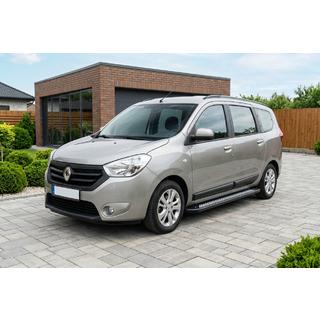 Боковые пороги New Vision Black (2 шт., алюминий) Dacia Lodgy 2012-2022 гг. фото 1