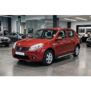 Боковые пороги New Vision Black (2 шт., алюминий) Dacia Sandero 2007-2013 гг. фото 1