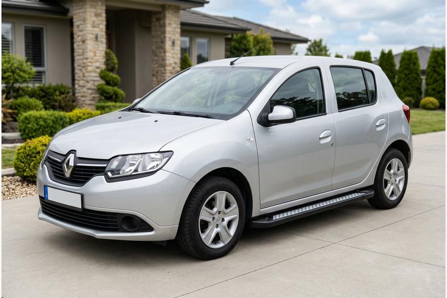 Dacia Sandero 2013-2020 гг. Боковые пороги New Vision Black (2 шт., алюминий) Фото 1